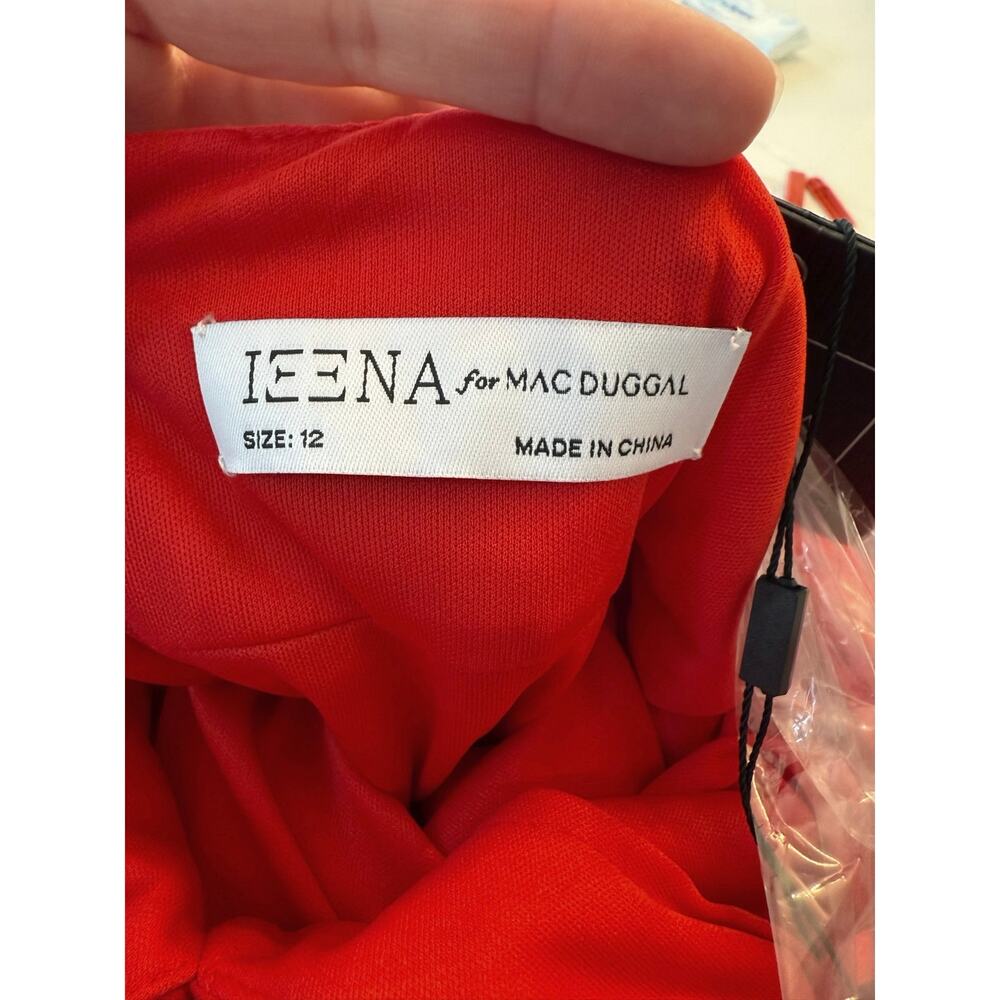IEENA for Mac Duggal NWT size 12 8 Red Column Sleeveless Gown 27434 - Picture 6 of 13